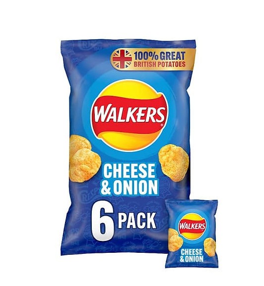 WALKERS MULTIPACKS CHEESE & ONION (25gx6x18) 300001112