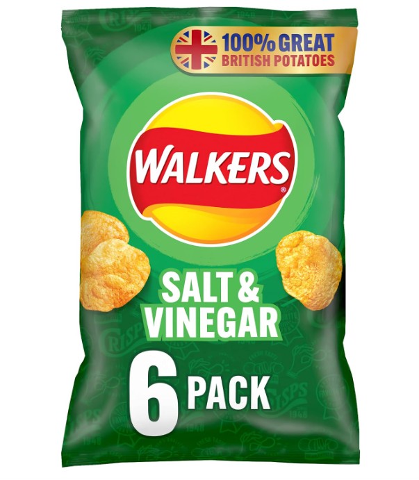 WALKERS MULTIPACKS SALT & VINEGAR (25gx6x18) 300050424 *