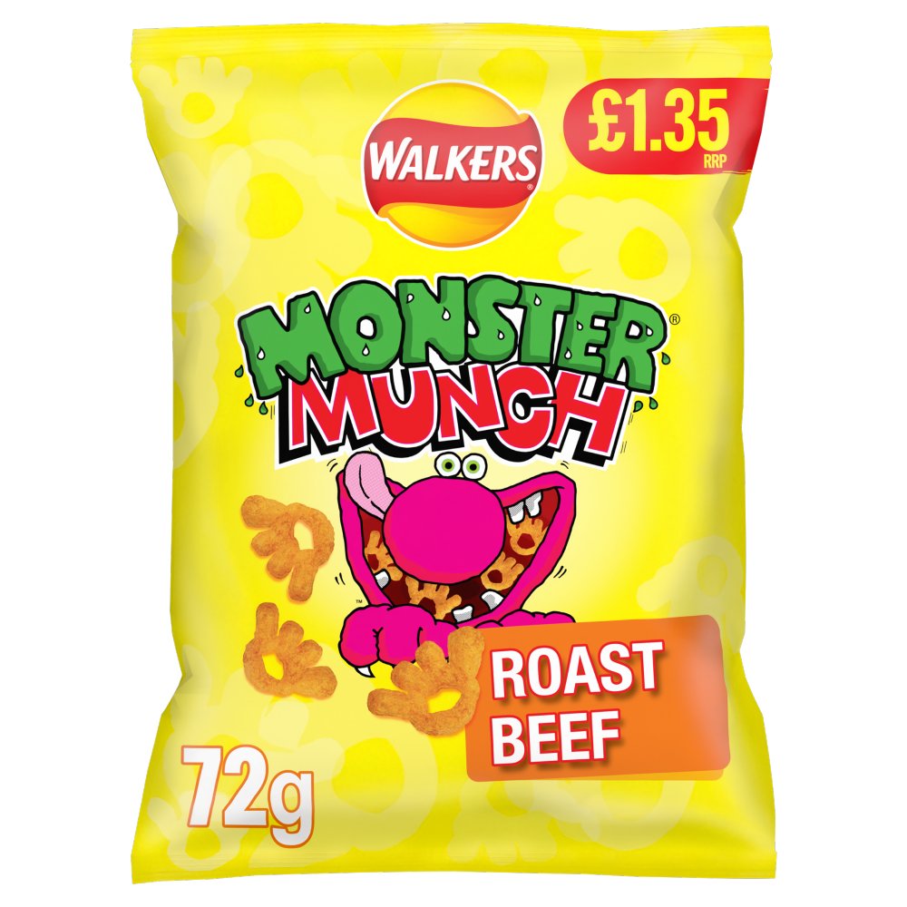 WALKERS MONSTER MUNCH ROAST BEEF (18x72g) £1.25 300050626