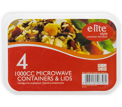 Z 1000cc MICROWAVE CONTAINERS & LIDS (4 x 24) elite