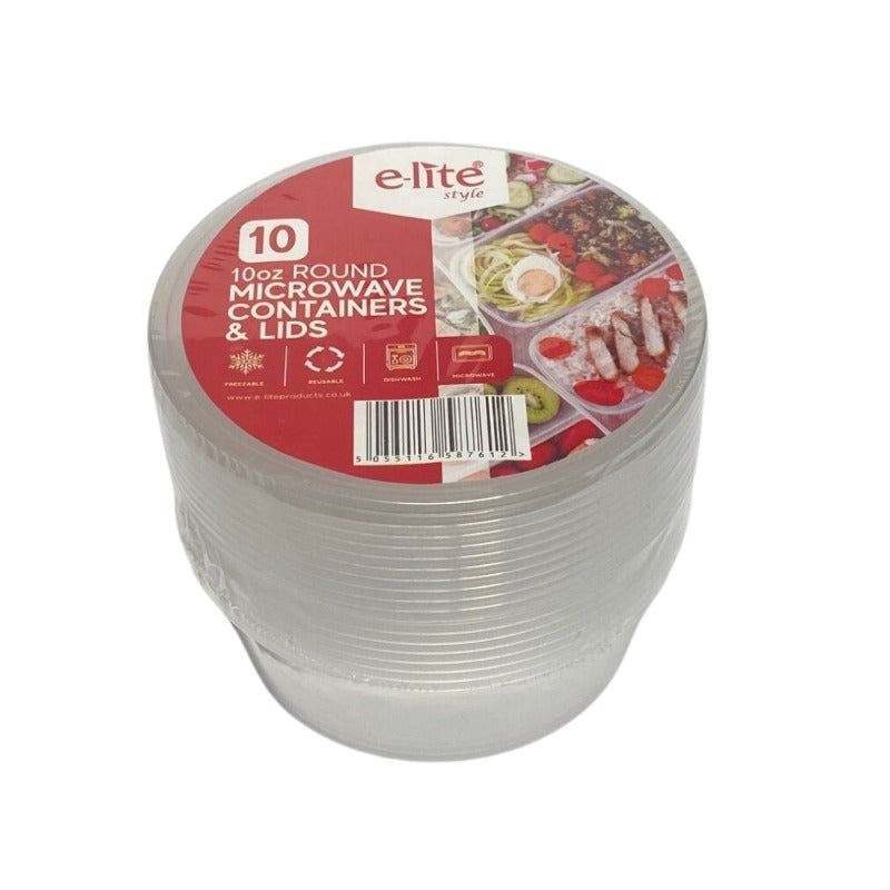 Z 10oz MICROWAVE CONTAINERS & LIDS (10 x 24) elite ROUND