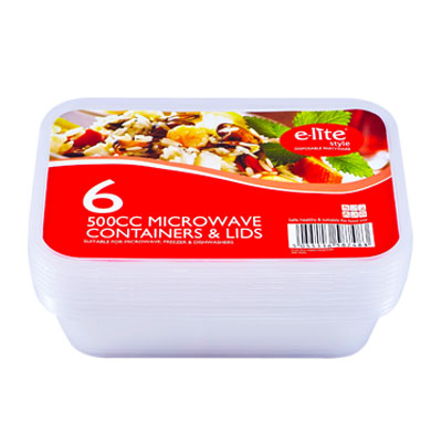 Z PLASTIC CONTAINERS & LIDS 500cc (6pk x 12) ELITE