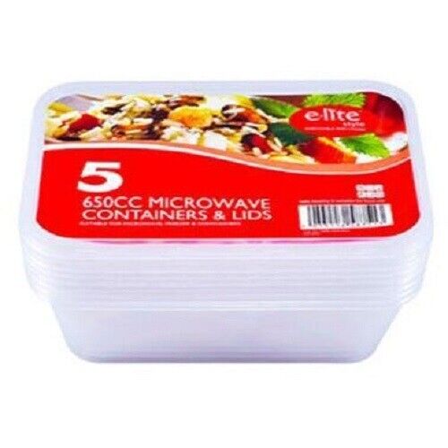 Z PLASTIC CONTAINERS & LIDS 650cc (5pk x12)  ELITE