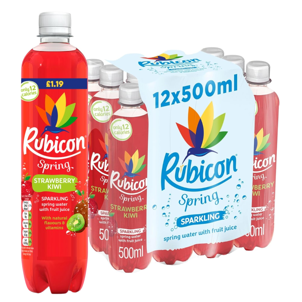 RUBICON SPRING STRAWBERRY & KIWI (500ml x12) £1.19 *