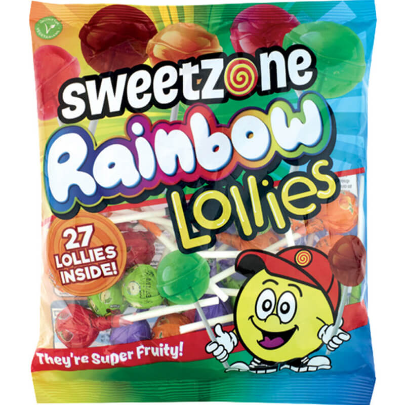 SWEETZONE BAGS RAINBOW LOLLIES (12x182g)