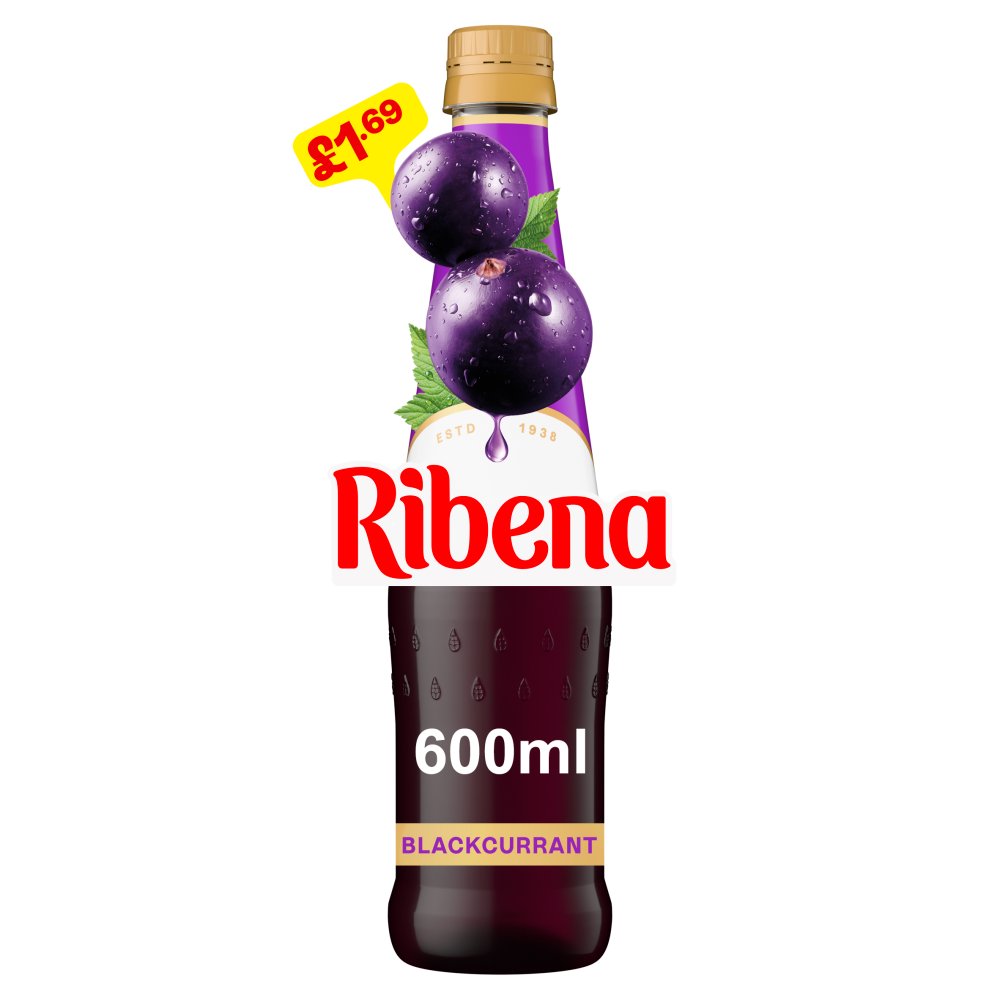 RIBENA CORDEAL BLACKCURRENT (600ml x6) £1.69