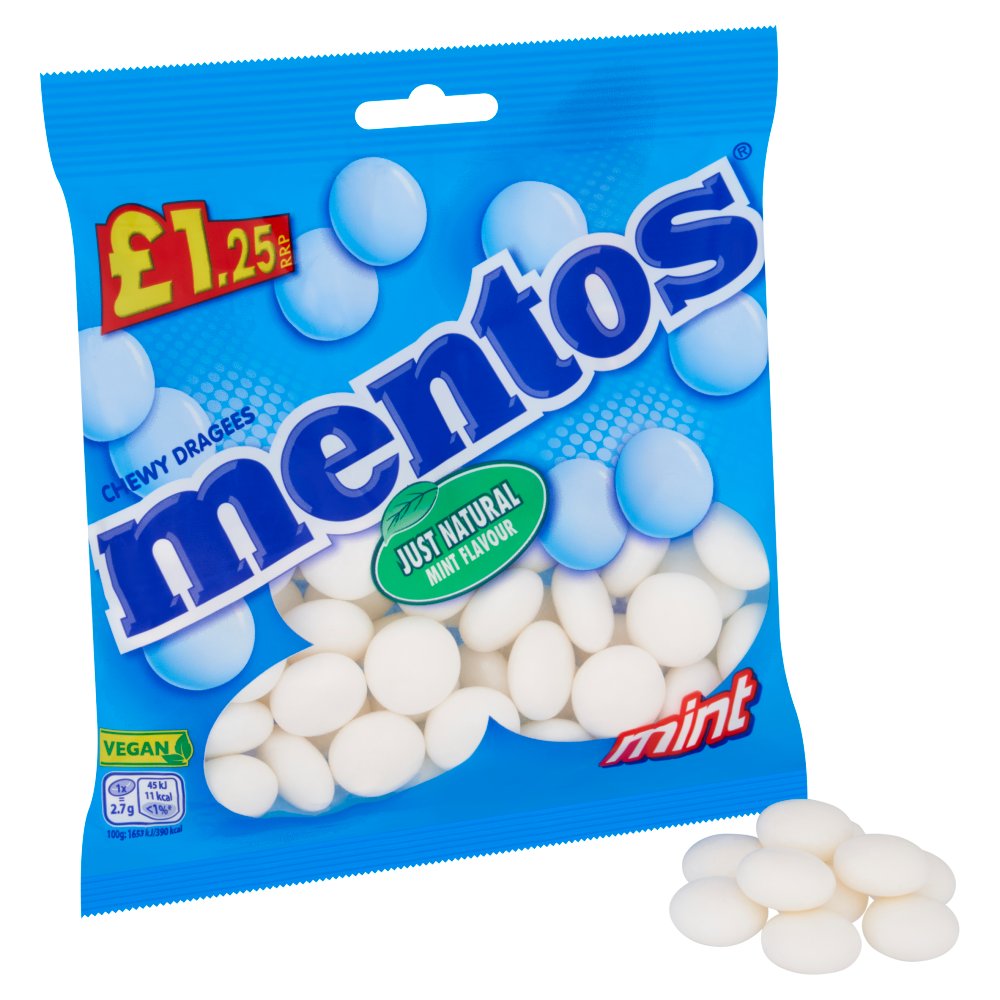 MENTOS BAGS MINT (12 x135g) £1.25 PM BLUE