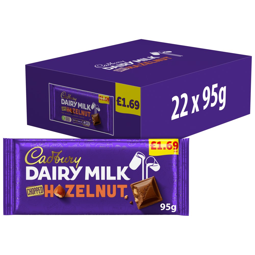 DAIRYMILK BLOCK  HAZELNUT (22 x 95g) £1.50