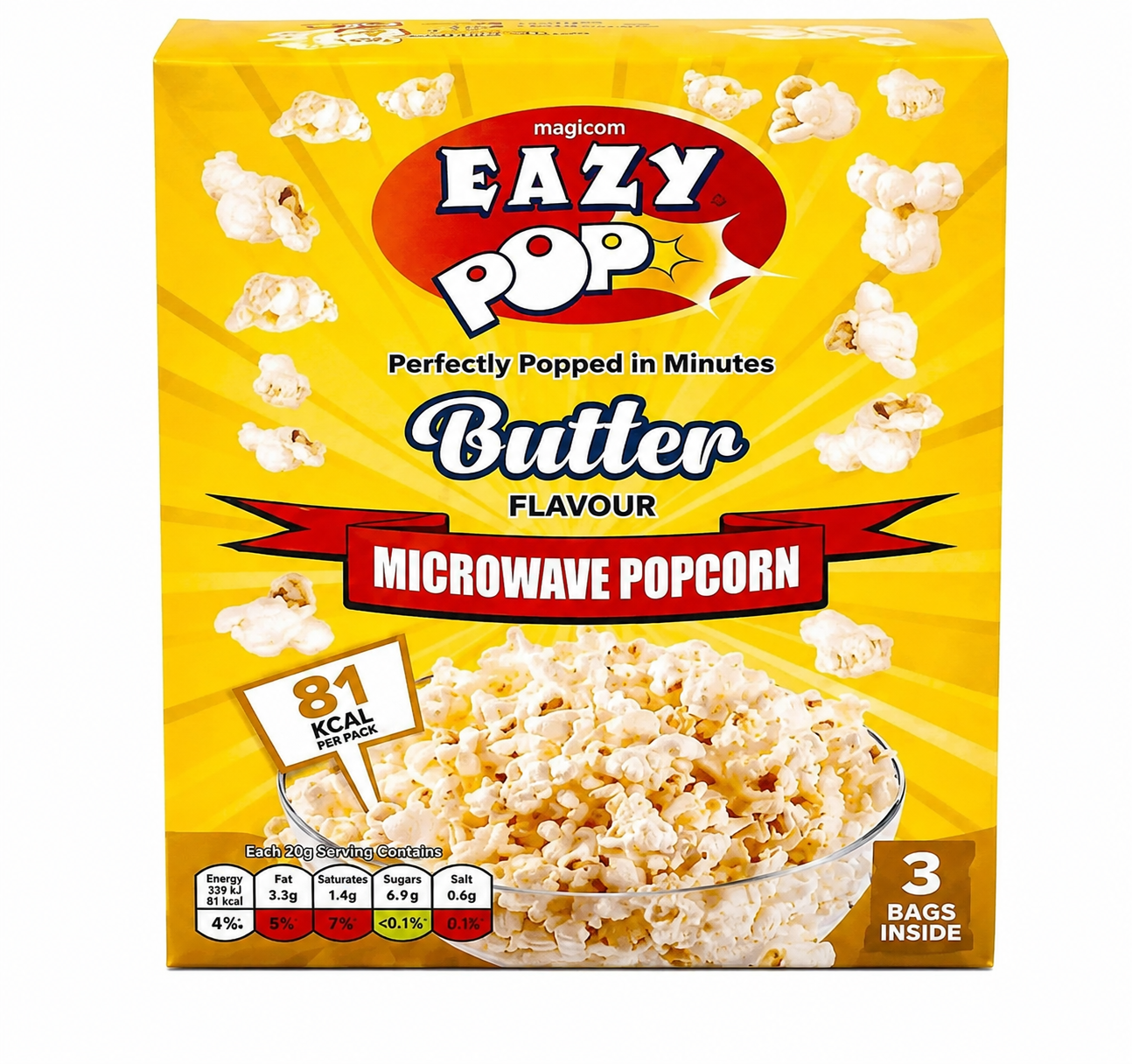 POPCORN 3 PACK BUTTER  (16x3x85g) YELLOW
