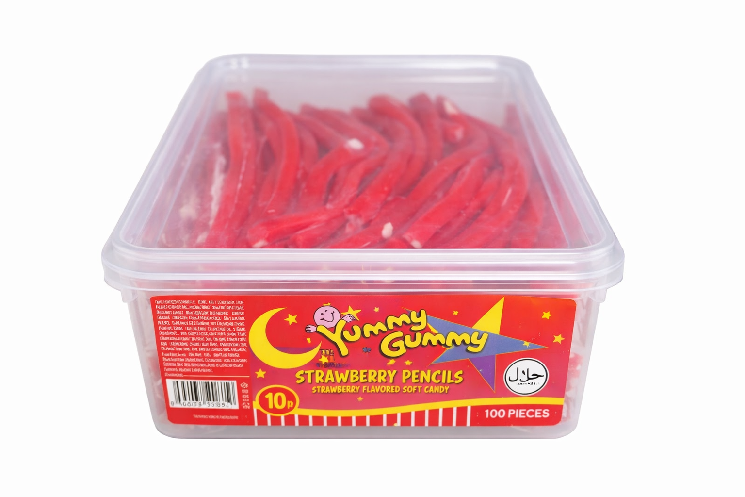 YUMMY GUMMY PENCIL STRAWBERRY TUB (1200g) 10P