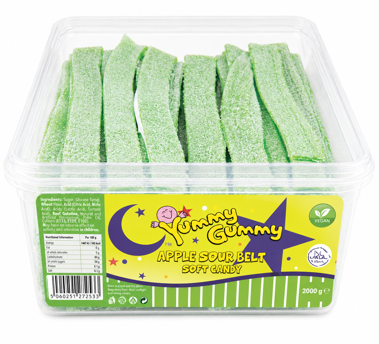 YUMMY GUMMY BELT APPLE SOUR BELT SOFT CANDY  (1200g)