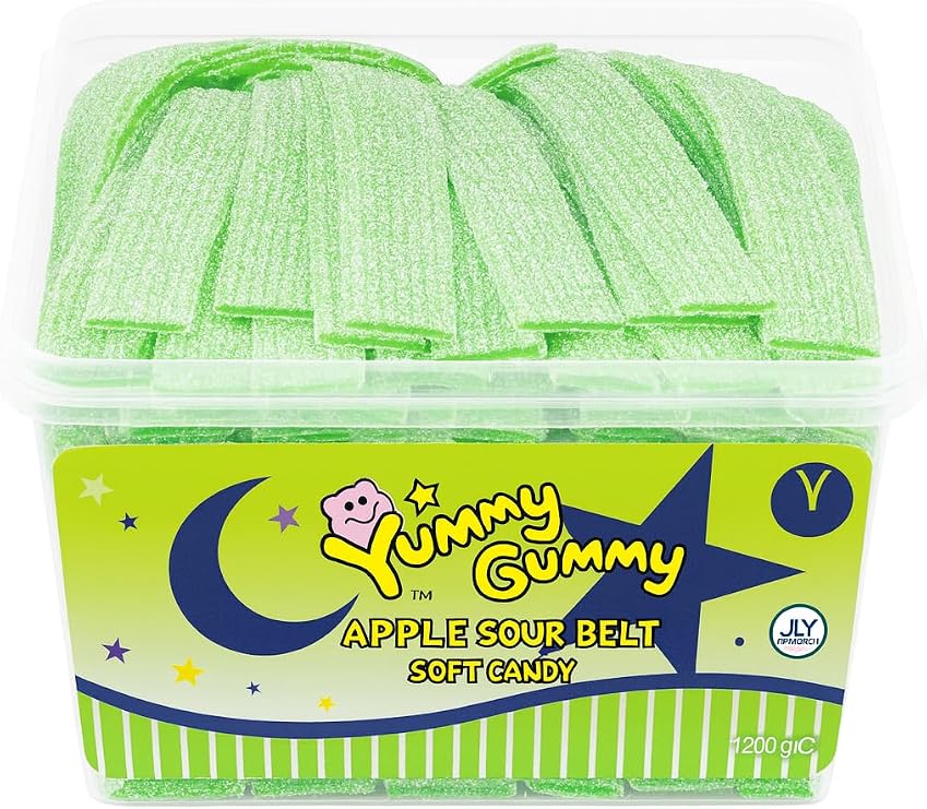 YUMMY GUMMY BELT APPLE SOUR BELT SOFT CANDY  (1200g)