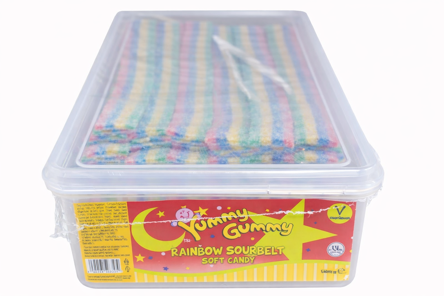 YUMMY GUMMY BELT RAINBOW SOUR BELT SOFT CANDY (1200g)