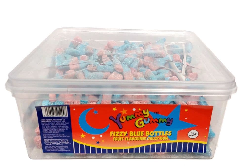 YUMMY GUMMY TUB FIZZY BLUE BOTTLE (600pcs x 2G) 2P