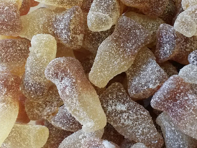 YUMMY GUMMY TUB FIZZY COLA BOTTLE (600pcs x2P)