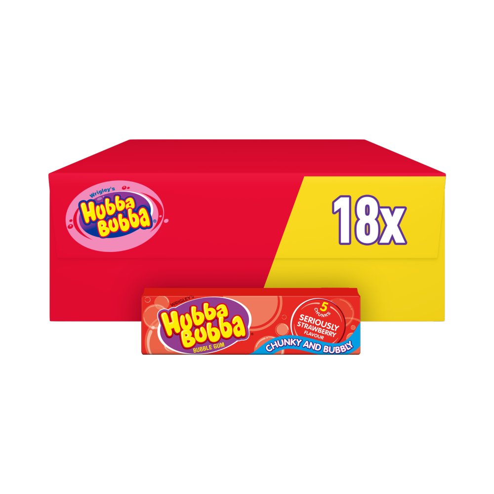 HUBBA BUBBA STRAWBERRY (20x5) RED BLOCK