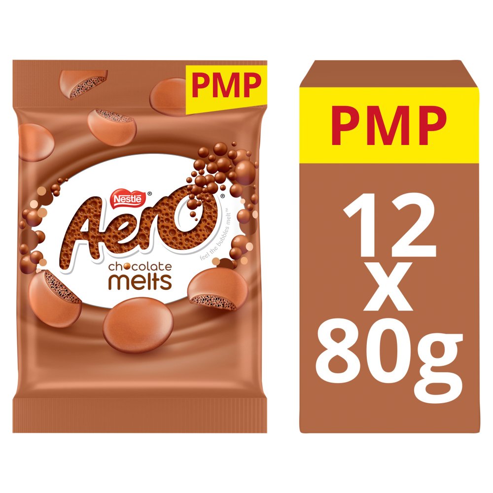 AERO BAGS  CHOCOLATE MELTS (12 x 80g) £1.50 BROWN