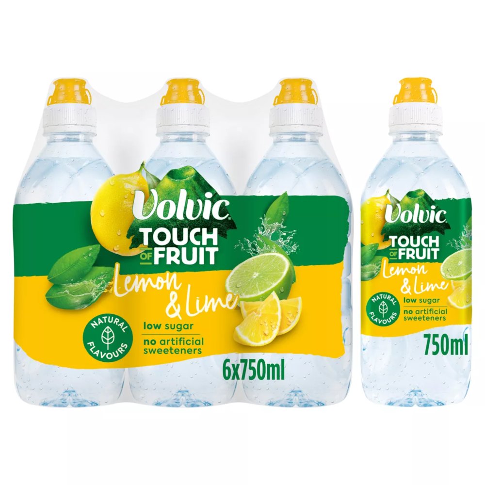 VOLVIC TOF  LEMON & LIME SPORT CAP (75cl x 6)
