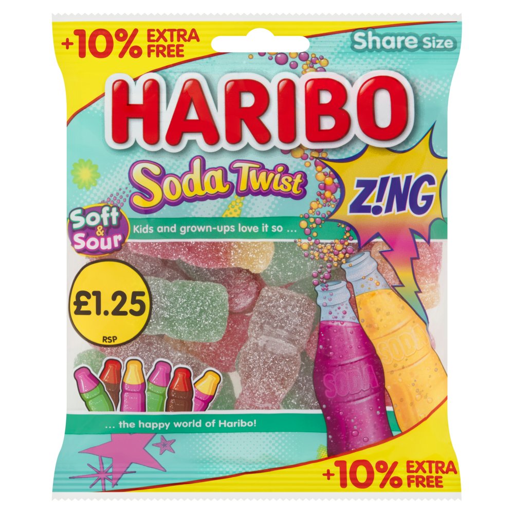 HARIBO SODA TWIST ZING BAGS (60gx12) £1.25