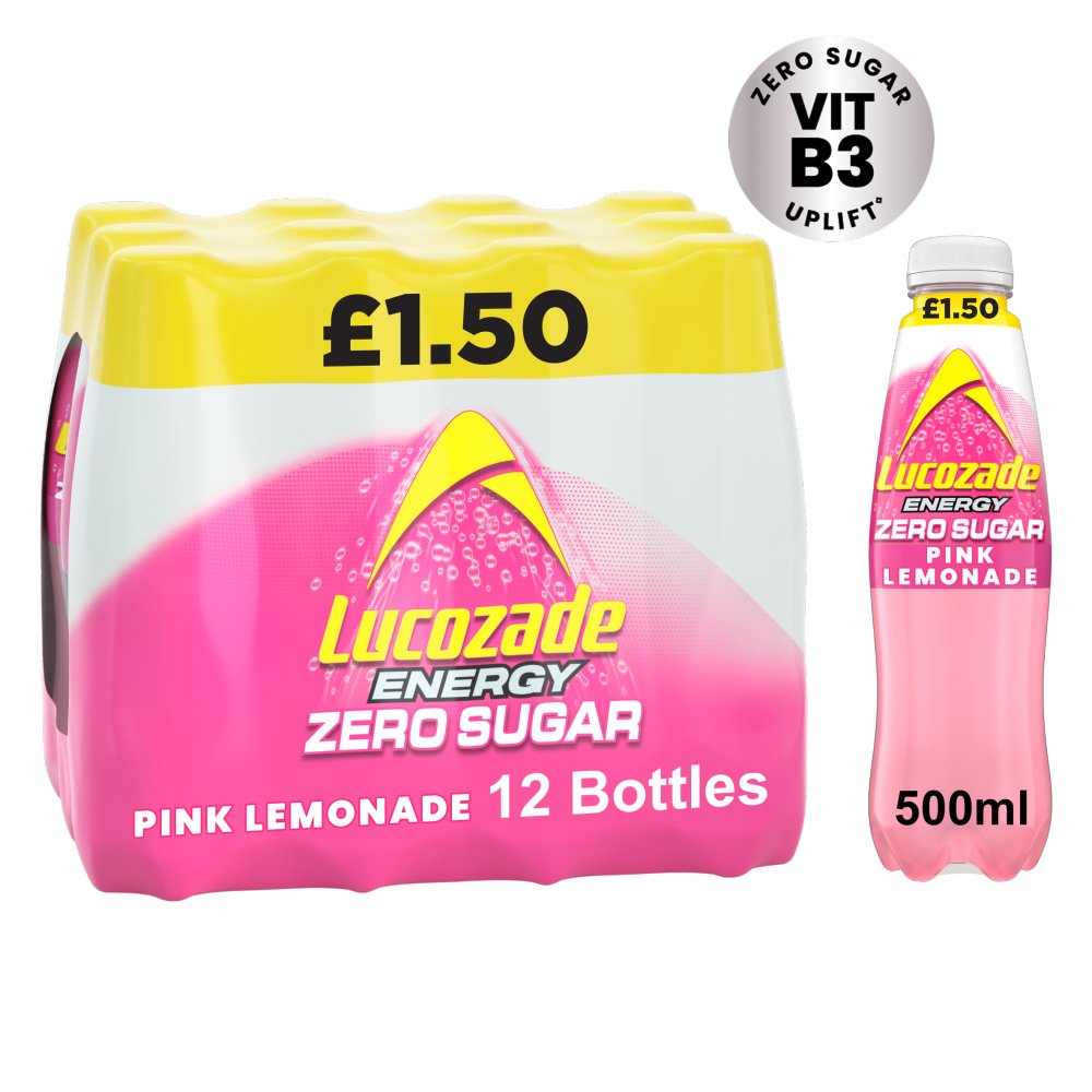 LUCOZADE PINK LEMONADE ZERO (500mlx12) £1.50