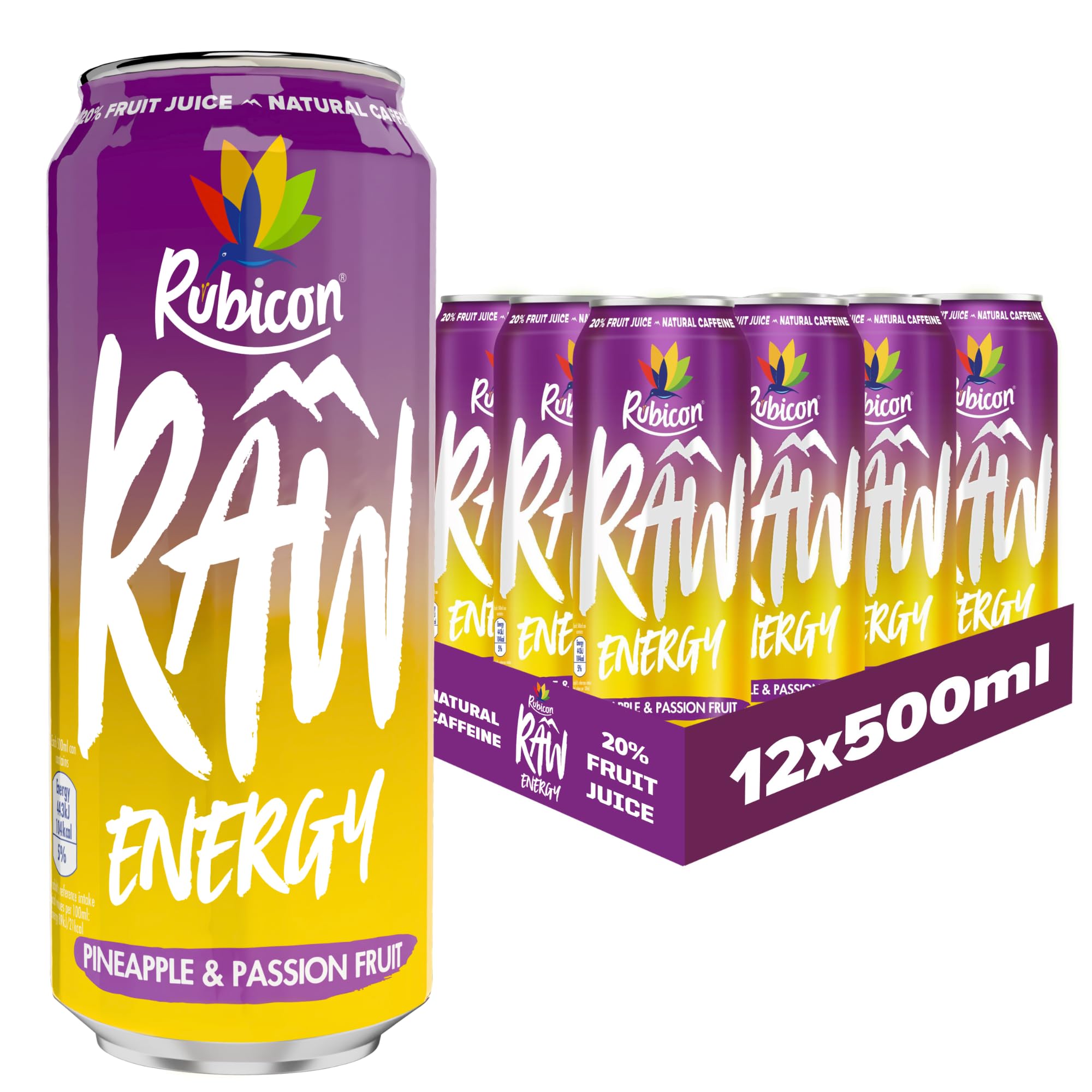 RUBICON RAW PINEAPPLE & PASSION FRUIT (500ml x12) PM