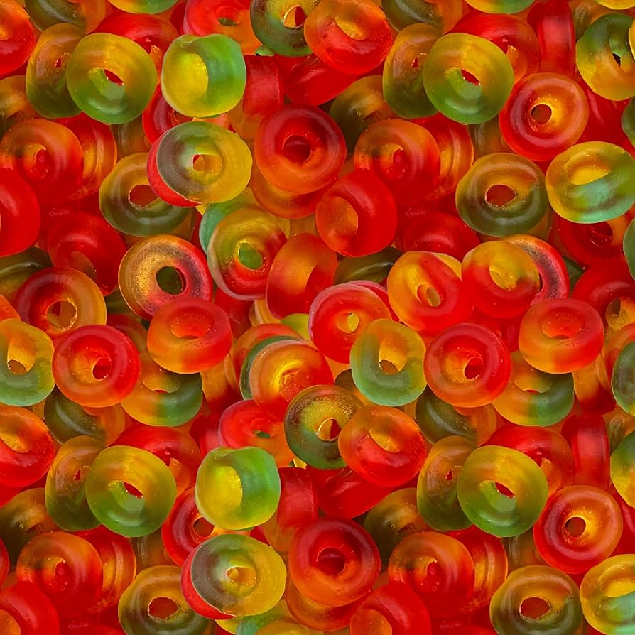 YUMMY GUMMY 1KG BAG  JELLY RINGS  5P *