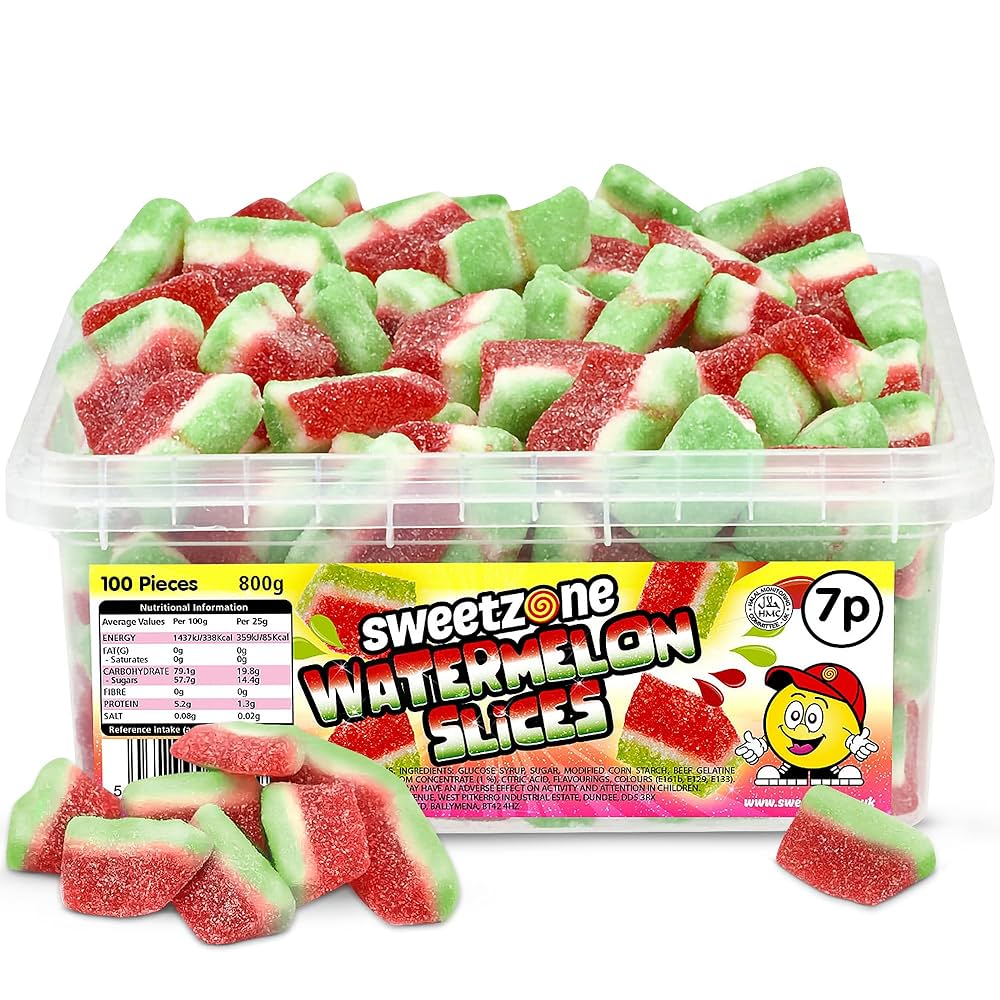 SWEETZONE TUB WATERMELON SLICE (100PC x700G x 6 ) 7P
