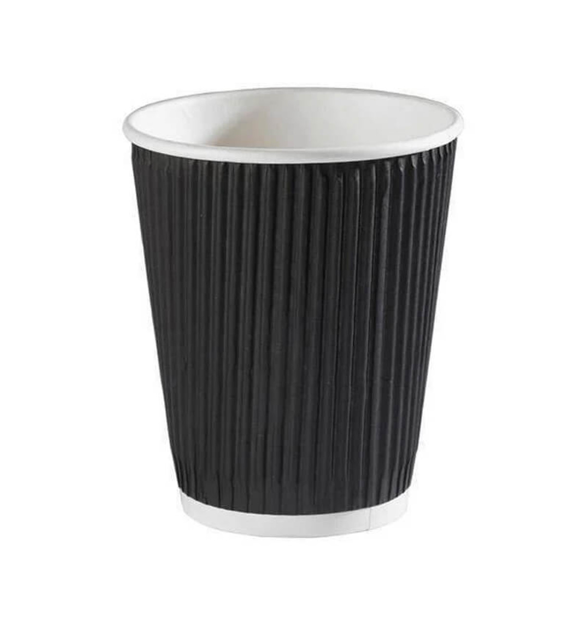 Z CUPS PAPER 8OZ RIPPLE CUPS BLACK (25 PACKS x 20) AORA WP3089