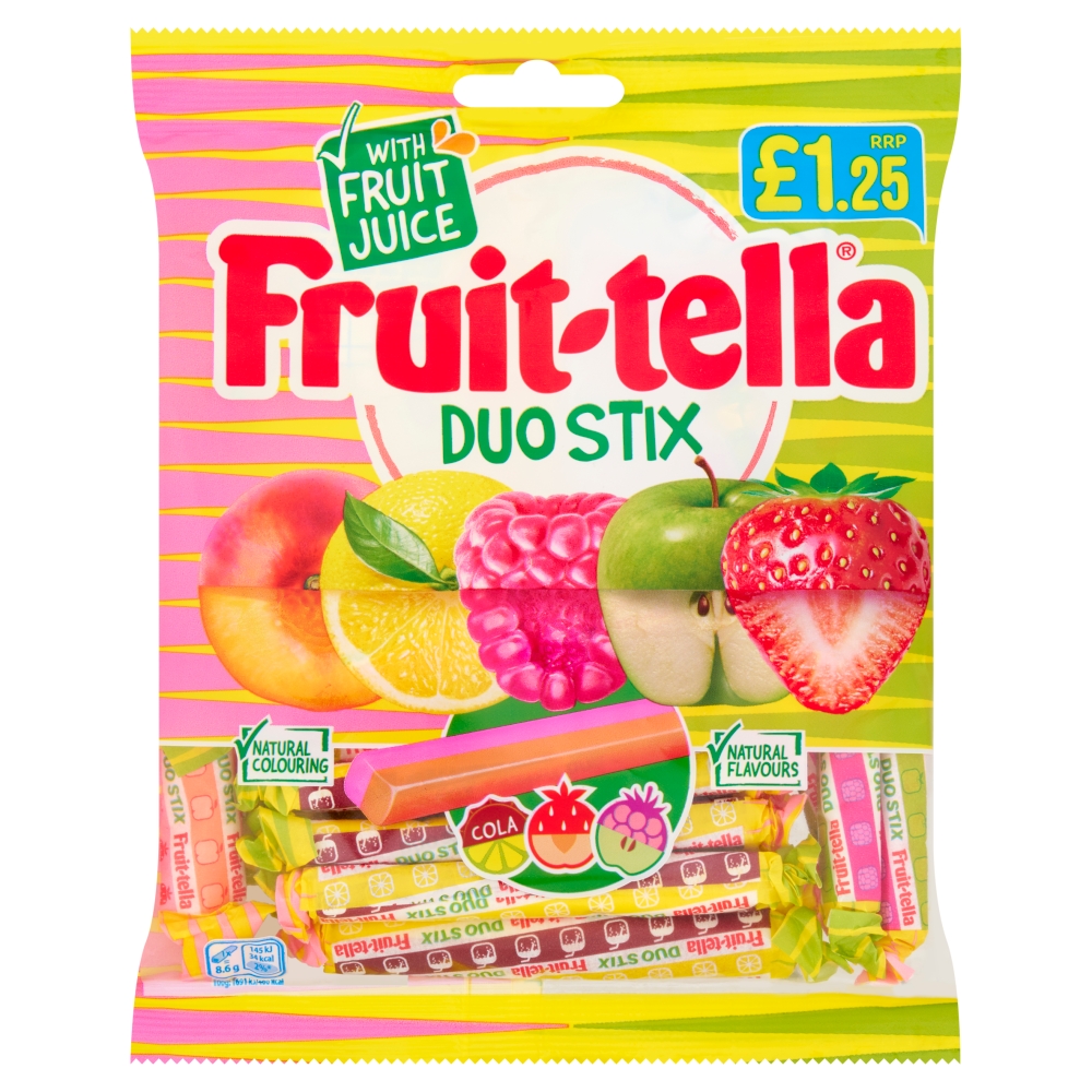 FRUITTELLA DUO FRUIT STIX (12x135g) V £1.25 YELLOW