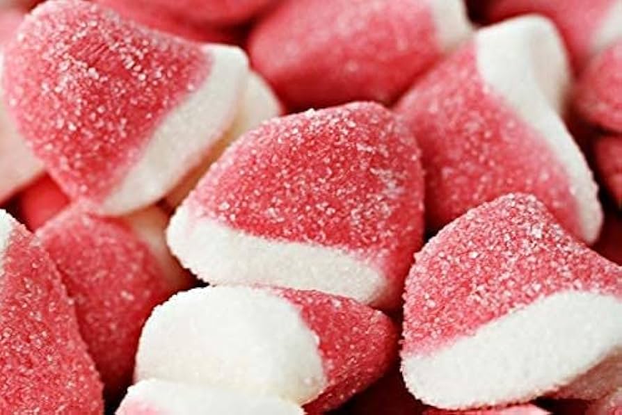 YUMMY GUMMY 1KG BAG FIZZY STRAWBERRRY CAKES 2p