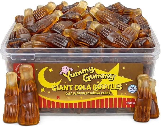 YUMMY GUMMY TUB GIANT COLA BOTTLES 15P