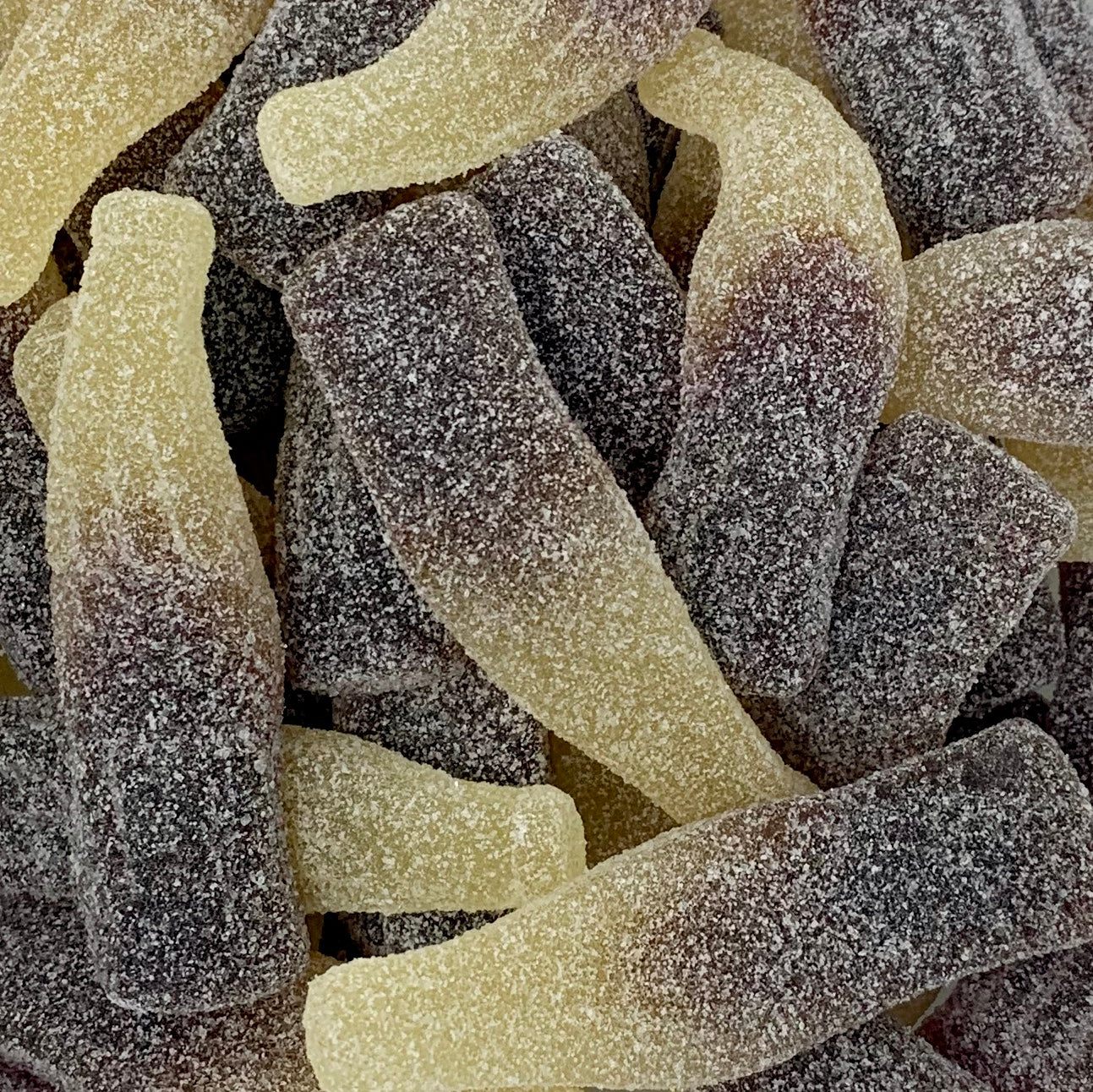 YUMMY GUMMY TUB FIZZY GIANT COLA BOTTLES 1000G 15P