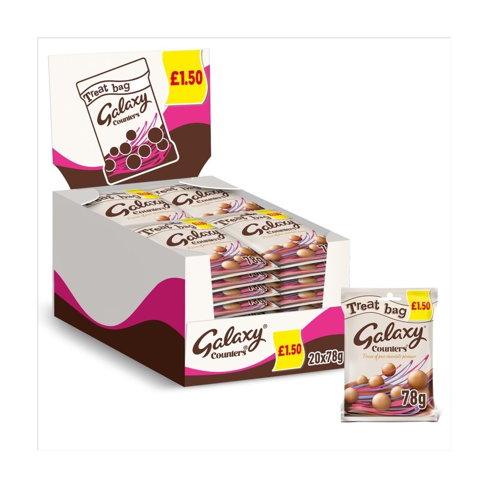 GALAXY COUNTERS MILK CHOCOLATE TREAT BAG (20x78g) £1.50 DS54M