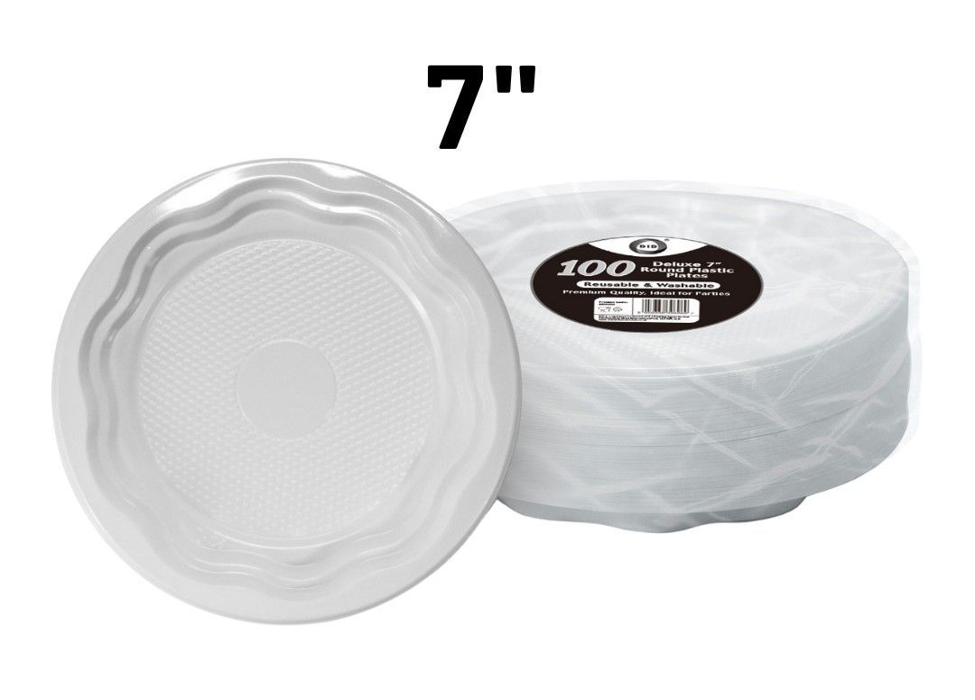 Z PLASTIC PLATES 7" REUSABLE DELUXE (100x12) DD9696