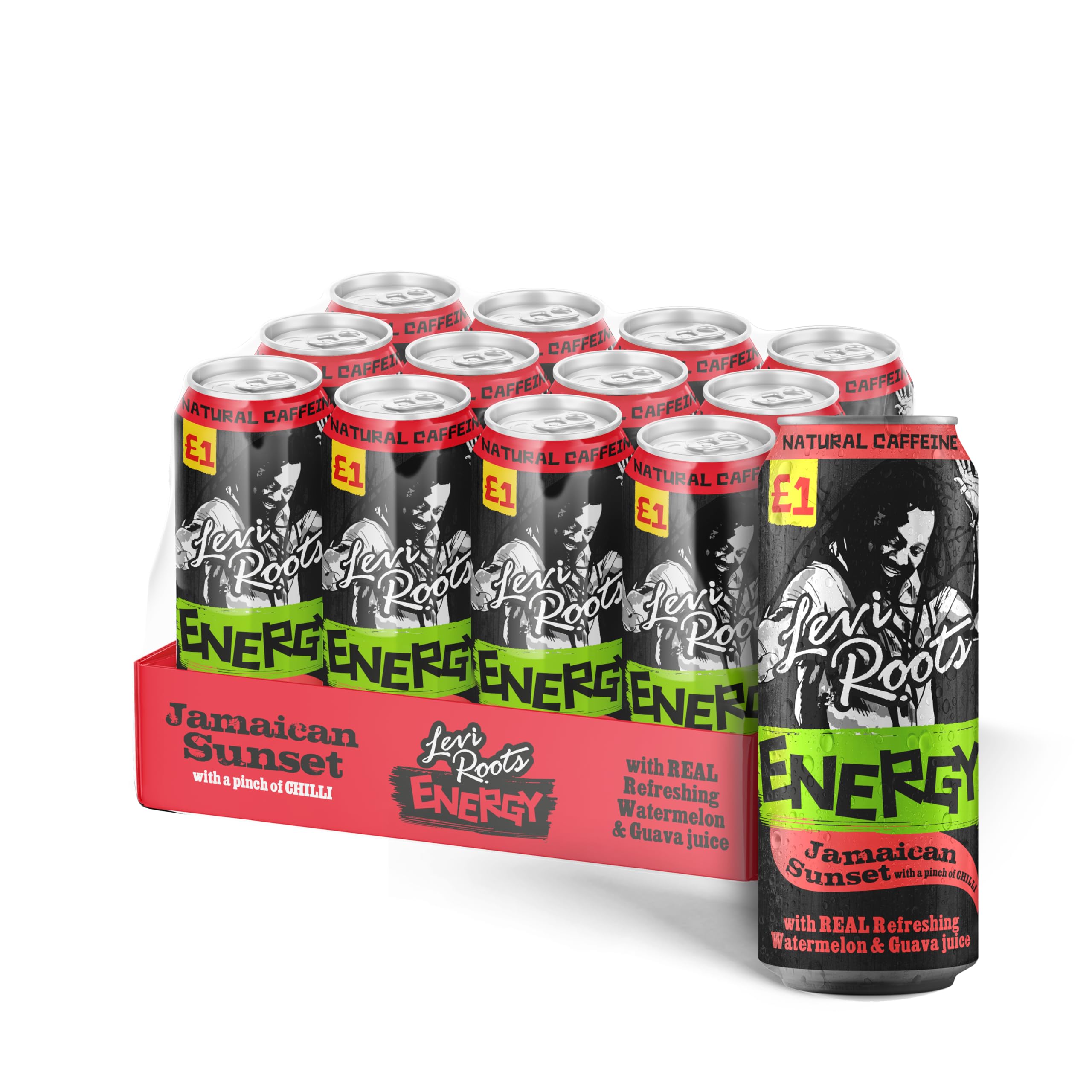 LEVI ROOTS BIG CAN ENERGY JAMAICAN SUNSET (500mlx12) £1 RED