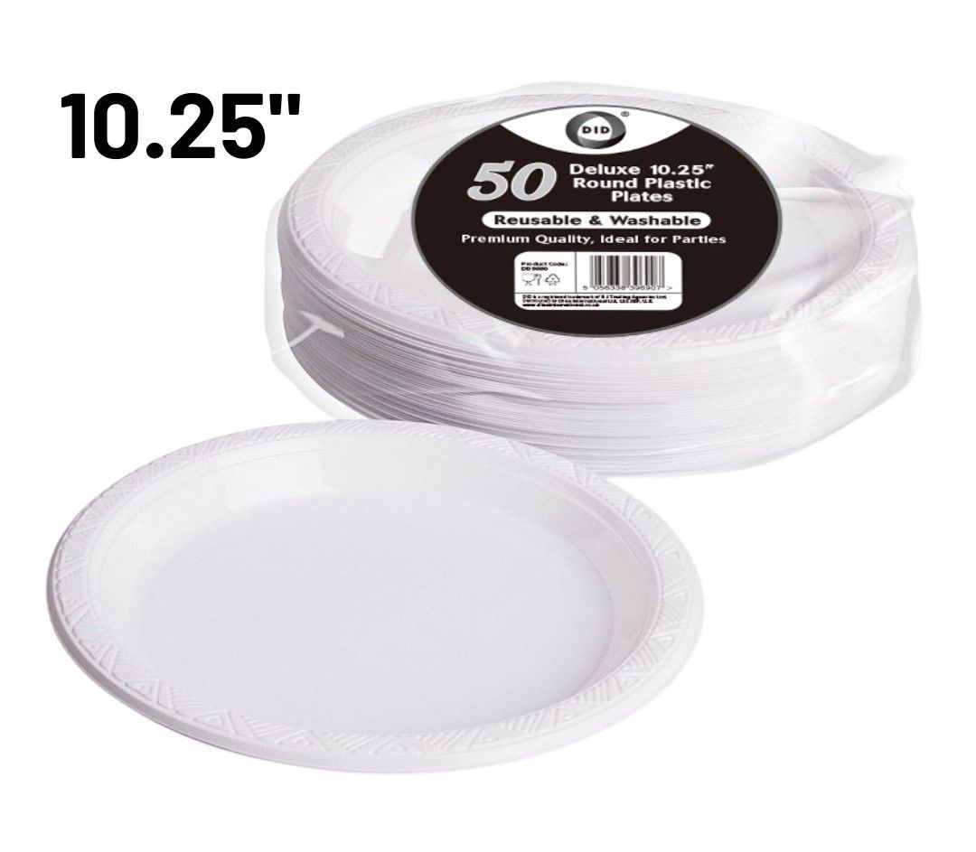 Z PLASTIC PLATES 10" REUSABLE DELUX (50x12pk) DD9690