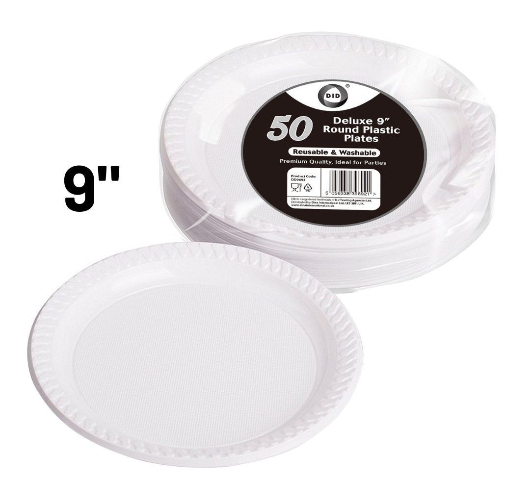 Z PLASTIC PLATES 9" REUSABLE DELUXE (50x12) DD9692