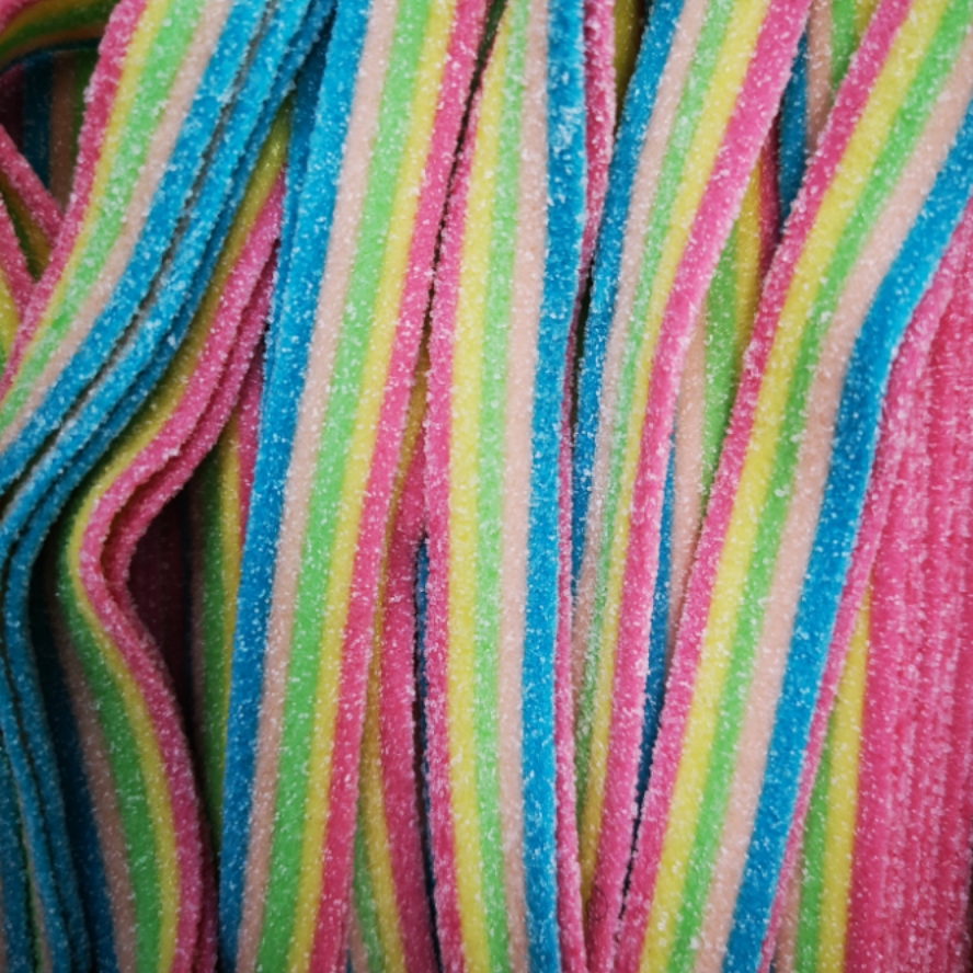 YUMMY GUMMY BAG SOUR BELT RAINBOW FIZZY(12x160g)ORANGE&BLUE