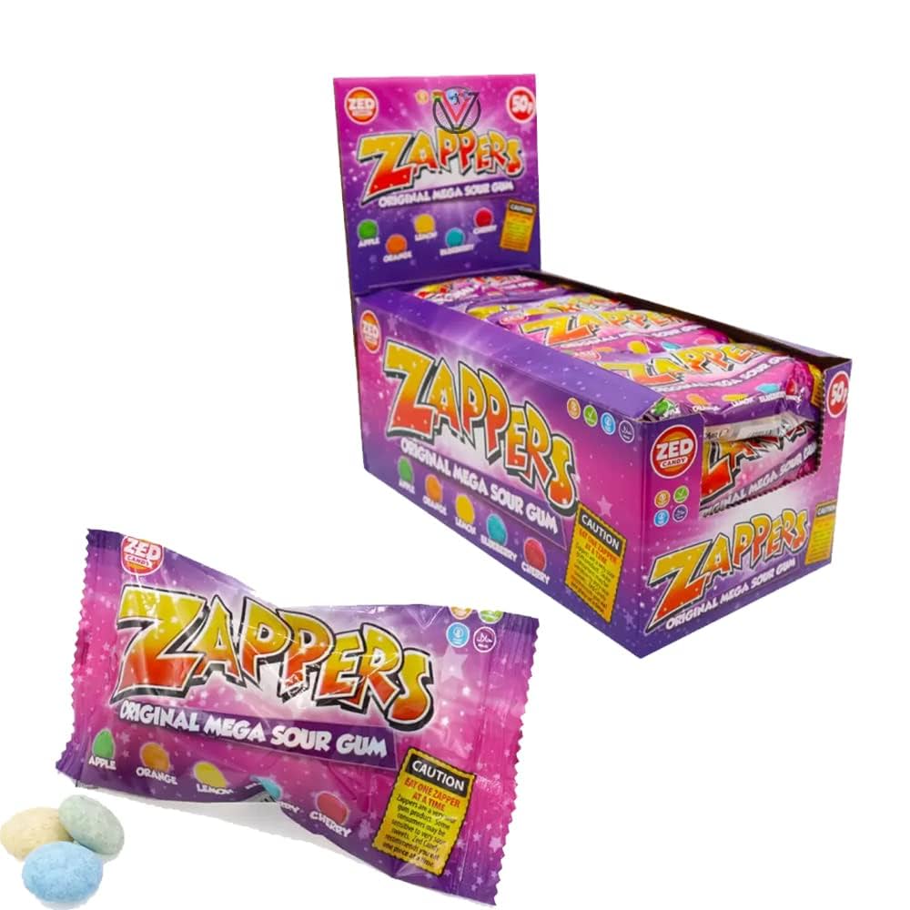 ZAPPERS ORIGINAL MEGA SOUR GUM (24x50P) 50PM