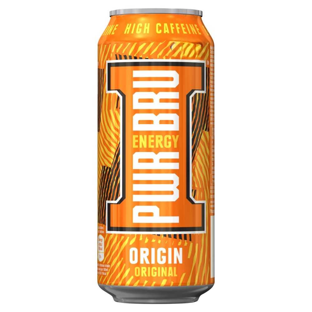 PWR BRU ENERGY CAN ORIGINAL (500ml x12) £1 ORANGE D