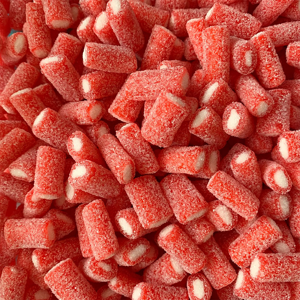 SWEETZONE BAGS MINI FIZZY STRAWBERRY PENCILS (12x180g) NEW