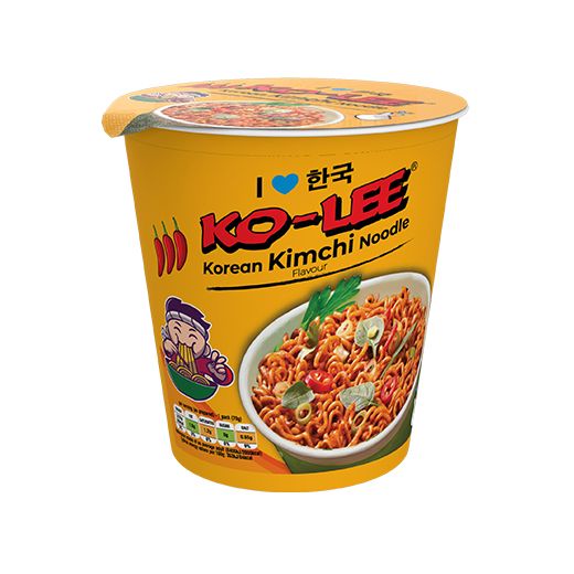 KOLEE CUPS KOREAN KIMCHI NOODLES (65G x 6) ORANGE NEW