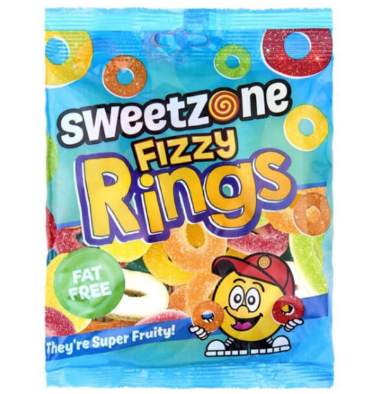 SWEETZONE BAGS FIZZY RINGS (12x170g) LIGHT BLUE BOX D**
