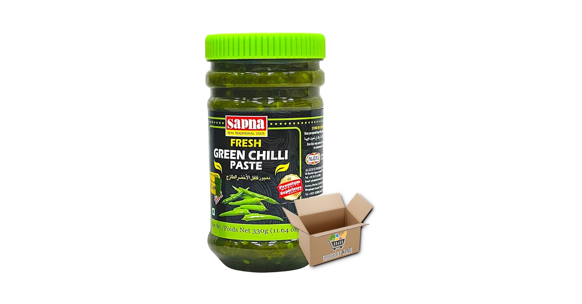 SAPNA GREEN CHILI PASTE (330g x 12)