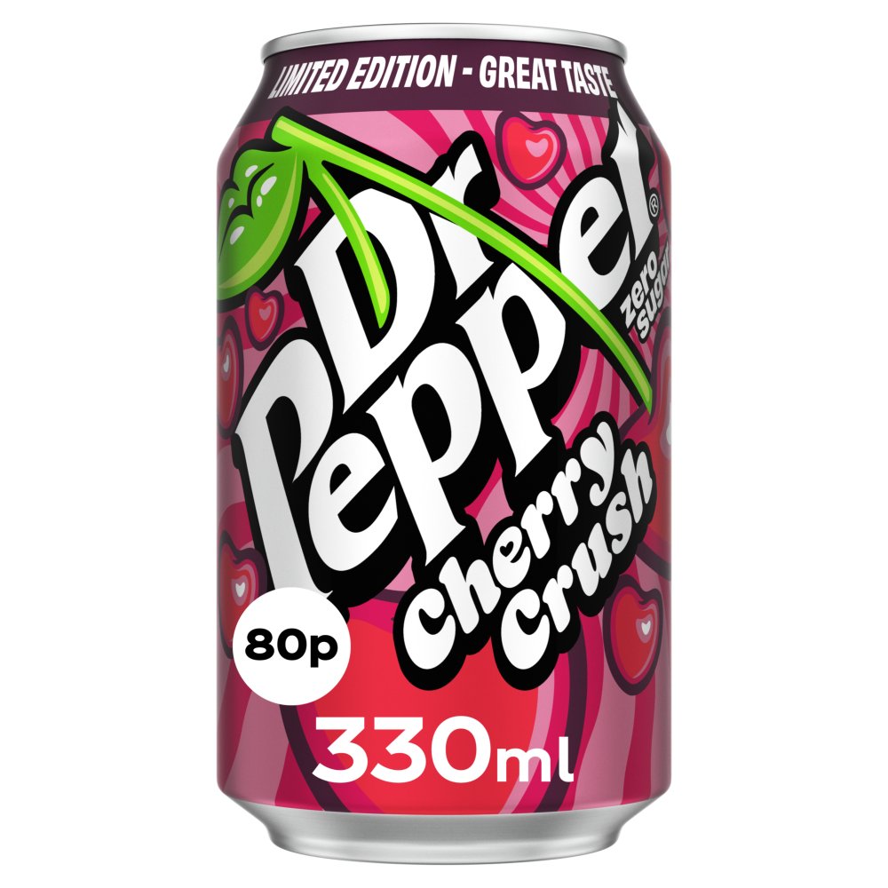 DR PEPPER CHERRY CRUSH ZERO SUGAR (330ml x24) 80P NEW