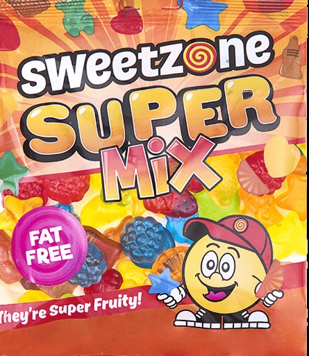 SWEETZONE BAGS FIZZY SUPER MIX (170G X 12) YALLOW BOX NEW