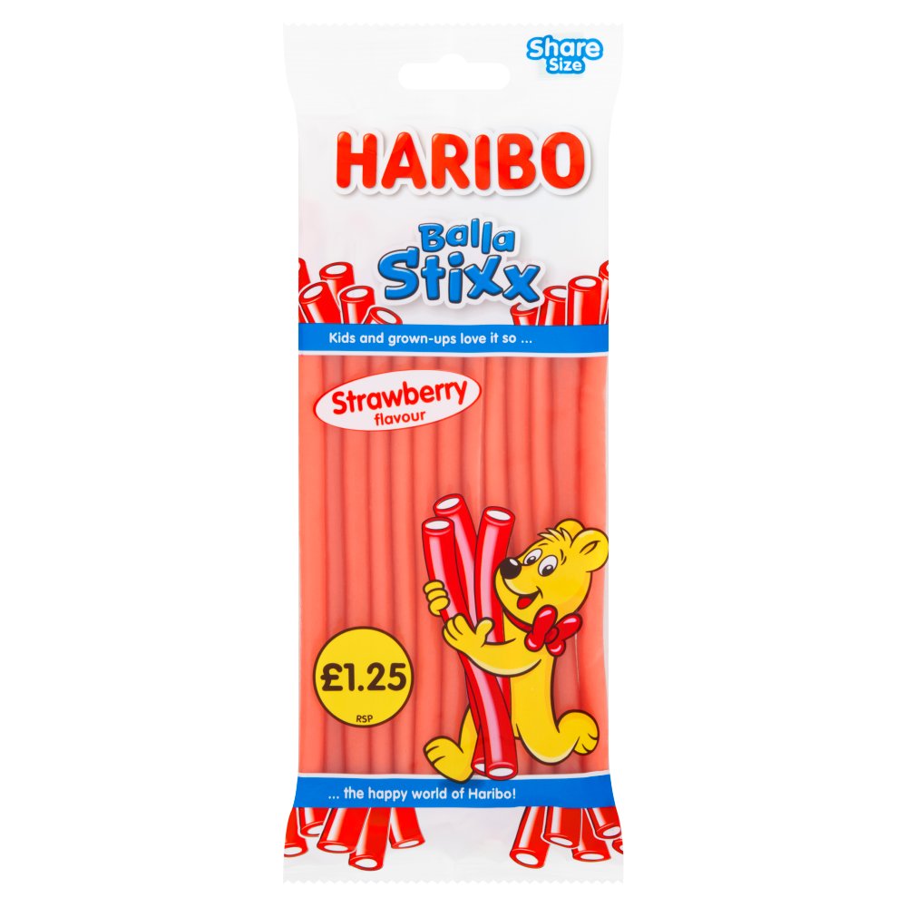 HARIBO BALLA STICK STRAWBERRY (12x140G)£1.25