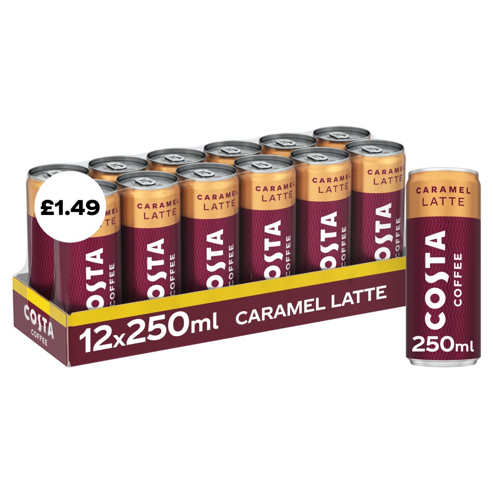 COSTA COFFEE CARAMEL LATTE (12x250ml) £1.49