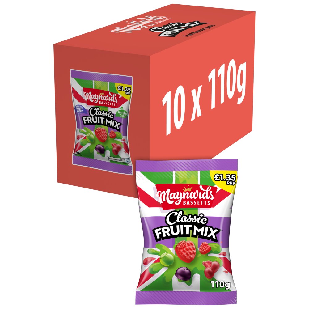 MAYNARDS BAGS CLASSIC FRUITMIX  (12x165g ) £1.35 NEW