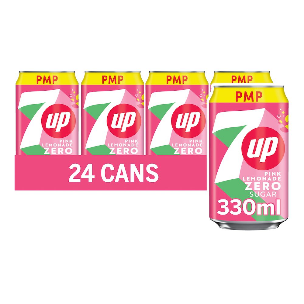 SEVEN UP-7UP ZERO PINK LEMONADE (330ml x 24)